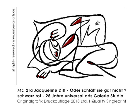 Jacqueline Ditt - Oder schläft sie gar nicht? - schwarz rot (Or isn't she sleeping ? - black red)