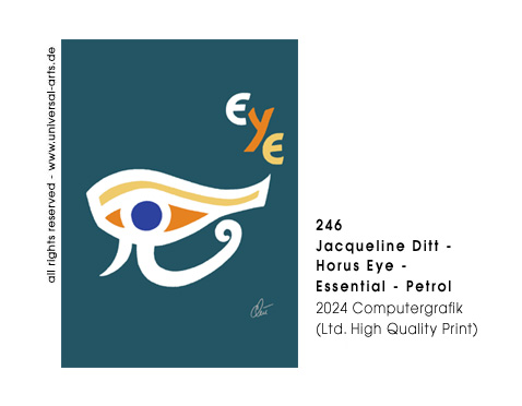 Jacqueline Ditt - Horus Eye - Essential - Petrol (Horus Auge - Essenziell - Petrol Hintergrund)