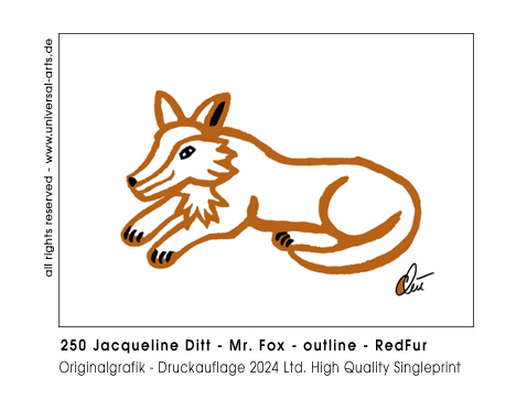 Jacqueline Ditt - Mr. Fox - outline - Red Fur (Herr Fuchs - outline - Rotes Fell) 