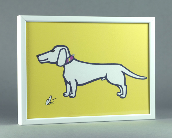 Jacqueline Ditt - The Dachshund outline - Yellow Font