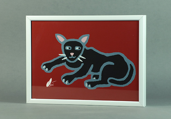 Jacqueline Ditt -  Wild Cat attentive - black (Wildkatze aufmerksam - schwarz)